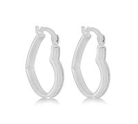 Amazon Essentials Boucles d’oreilles créoles en argent sterling rhodié Stardust en forme de cœur