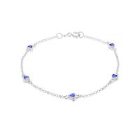 Amazon Essentials Bracelet en argent sterling en forme de cœur bleu avec zircon cubique 19 cm