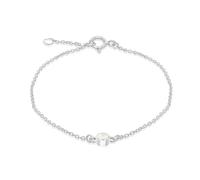 Amazon Essentials Bracelet réglable en argent sterling avec pierre de naissance d’octobre en opale synthétique blanche, 16 à 18 cm