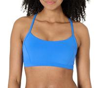 Amazon Essentials Brassière de Sport Ultra-Doux à Bretelles Fines, Maintien Léger, Dos en Y, pour le Yoga Femme, Bleu Océan, S