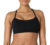 Amazon Essentials Brassière de Sport Ultra-Doux à Bretelles Fines, Maintien Léger, Dos en Y, pour le Yoga Femme, Noir, L