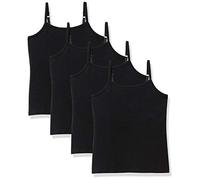 Amazon Essentials Caraco à Superposer Fille, Lot de 4, Noir, 6-7 Ans