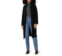 Amazon Essentials Cardigan Long en Coton mélangé de Coton épais pour Femme, Coupe surdimensionnée, Motif Point texturé, Noir, Taille S