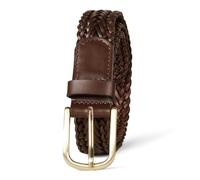 Amazon Essentials Ceinture tissée en cuir Femme, Brun, S