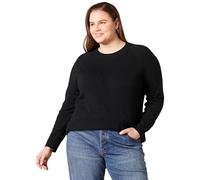 Amazon Essentials Chandail à Manches Longues et col Rond pour Femme, Coupe Classique, Doux au Toucher Noir, Taille XXL