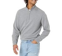 Amazon Essentials Chandail léger à col Montant en Tissu éponge français avec Fermeture éclair Quart pour Homme, Anthracite chiné, Taille M