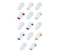 Amazon Essentials Chaussettes Basses Matelassées en Coton Mixte Enfante, 14 Paires, Blanc, L (8-12 ans)