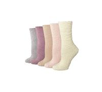 Amazon Essentials Chaussettes Chaudes Doudou Type Pantoufles Douillettes et Duveteuses Femme, 5 Paires, Rose Multicolore, 35-42