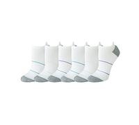 Amazon Essentials Chaussettes De Sport Confortables Rembourrées À Languette avec Zones De Performance Femme, 6 Paires, Blanc, 36-39.5