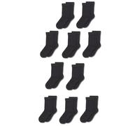 Amazon Essentials Chaussettes de Sport en Coton Garçon, Lot de 10, Noir, M (4-8 ans)