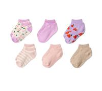 Amazon Essentials Chaussettes Invisibles à Motifs Fille, 6 Paires, Rose/Violet Fruit, Large (8-12 ans)
