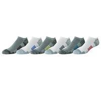 Amazon Essentials Chaussettes Invisibles en Coton pour Hommes, Rembourrées et Respirant, Style Sportif Homme, 6 Paires, Blanc/Gris, 46-48