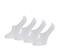 Amazon Essentials Chaussettes Invisibles, Très Courtes Femme, 4 Paires, Blanc, 36-39.5