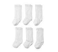 Amazon Essentials Chaussettes Montantes Pour Uniforme Fille, 6 Paires, Blanc, M (4-8 ans)