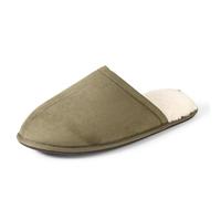 Amazon Essentials Chaussons Douillets Homme, Olive Foncé Micro Suède, 45 EU
