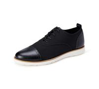 Amazon Essentials Chaussures de Sport en Maille, Élégantes et Décontractées, Type Oxford Brogue Homme, Noir, 45 EU