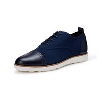 Amazon Essentials Chaussures de Sport en Maille, Élégantes et Décontractées, Type Oxford Brogue Homme, Bleu Marine, 44.5 EU