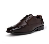 Amazon Essentials Chaussures Derby à Bout Carré à Double Couture Homme, Brun Foncé, 45 EU