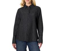 Amazon Essentials Chemise Boutonnée en Denim à Coupe Surdimensionnée Femme, Noir, M