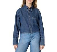 Amazon Essentials Chemise Boutonnée en Denim, Coupe Surdimensionnée Femme, Bleu Moyen Vintage, L