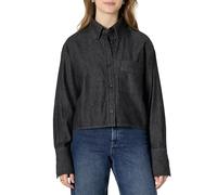 Amazon Essentials Chemise Boutonnée en Denim, Coupe Surdimensionnée Femme, Noir, XXL