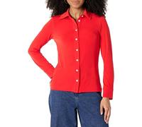 Amazon Essentials Chemise Boutonnée En Jersey Mat Coupe Classique Femme, Rouge Coquelicot Vif, S