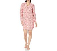 Amazon Essentials Chemise de Nuit à col cranté en Flanelle tissée (Grandes Tailles Disponibles) Femme, Blanc Forêt, L