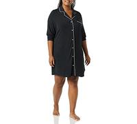 Amazon Essentials Chemise de Nuit Boutonnée sur L’Avant (Grandes Tailles Disponibles) Femme, Noir, M