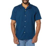 Amazon Essentials Chemise de Vacances boutonnée en Coton pour Homme, Manches Courtes, Bleu Marine, XL