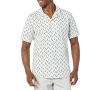 Amazon Essentials Chemise de Vacances boutonnée en Coton pour Homme, Manches Courtes, imprimé Oiseau Bleu Clair, Taille L