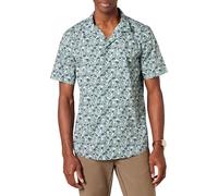 Amazon Essentials Chemise de Vacances boutonnée en Coton pour Homme, Manches Courtes, Motif Floral Bleu, Taille S