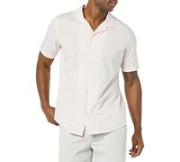 Amazon Essentials Chemise de Vacances boutonnée en Coton pour Homme, Manches Courtes, Rose, Taille XXL