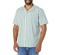Amazon Essentials Chemise de Vacances pour Homme, Coupe Standard, Rayures Bleu Clair, Taille XL