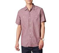 Amazon Essentials Chemise en Chambray à Manches Courtes pour Homme, Bordeaux, Taille M