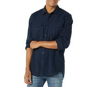 Amazon Essentials Chemise en Flanelle, à Manches Longues, Deux Poches, Coupe Standard Homme, Bleu Marine, XS