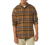 Amazon Essentials Chemise en Flanelle, à Manches Longues, Deux Poches, Coupe Standard Homme, Brun Tabac Écossais, S
