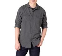 Amazon Essentials Chemise en Flanelle, à Manches Longues, Deux Poches, Coupe Standard Homme, Charbon Chiné, L