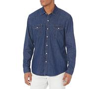 Amazon Essentials Chemise en Jean à Manches Longues Coupe Régulière Homme, Bleu, M