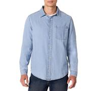Amazon Essentials Chemise en Jean Boutonnée à Manches Longues Coupe Classique Homme, Délavage Indigo Clair, XXL
