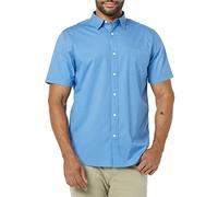 Amazon Essentials Chemise en Popeline à Manches Courtes Coupe Ajustée Homme, Bleu Clair, L