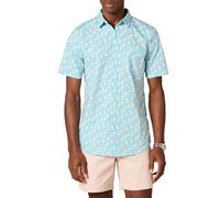 Amazon Essentials Chemise en Popeline à Manches Courtes Coupe Ajustée Homme, Bleu des Mers du Sud, XL