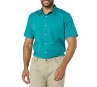 Amazon Essentials Chemise en Popeline à Manches Courtes Coupe Ajustée Homme, Bleu Sarcelle, M