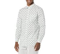 Amazon Essentials Chemise en Popeline Extensible À Manches Longues Et Coupe Ajustée Homme, Bleu Clair Imprimé Oiseau, L