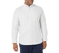Amazon Essentials Chemise en Tissu Oxford Extensible à Manches Longues, Coupe Classique (Grandes Tailles Disponibles) Homme, Gris Clair Rayures Verticales, M