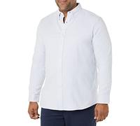 Amazon Essentials Chemise en Tissu Oxford Extensible à Manches Longues, Coupe Classique (Grandes Tailles Disponibles) Homme, Bleu Poudré Rayures Verticales, XXL