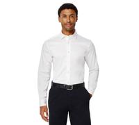 Amazon Essentials Chemise Habillée à Col Ouvert, Extensible et Infroissable, Coupe Cintrée Homme, Blanc, S