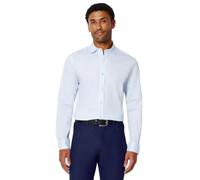 Amazon Essentials Chemise Habillée à Col Ouvert, Extensible et Infroissable, Coupe Cintrée Homme, Bleu Clair, M