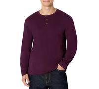 Amazon Essentials Chemise Henley à Manches Longues Homme, Bordeaux, S