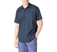 Amazon Essentials Chemise Imprimée à Manches Courtes Coupe Régulière Homme, Bleu Marine Blanc Imprimé Ancres, S