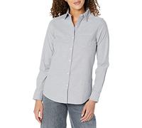 Amazon Essentials Chemise Oxford Extensible, Col Boutonné et Manches Longues, Coupe Standard (Disponible en Grande Taille) Femme, Gris, XS